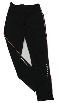 Černé sportovní legíny s pruhem Tchibo