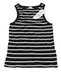 Nové - Černo-bílý pruhovaný žebrovaný top F&F