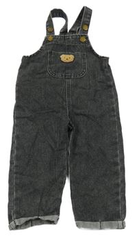 Tmavošedé laclové rifle s medvědem 