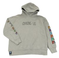 Světlešedá mikina s Among US a kapucí Zara