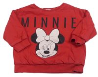 Červená zateplená mikina s Minnie