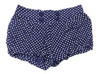 Tmavomodré puntíkaté lehké kraťasy s knoflíčky F&F