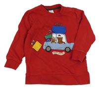 Červená mikina s autem H&M