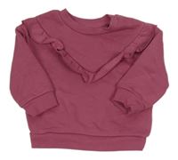 Růžová mikina s volánky Primark