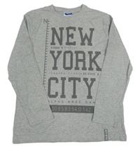 Šedé melírované triko s nápisem Yigga