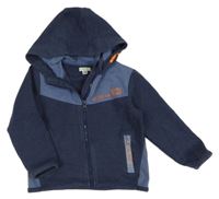 Tmavomodro-modrá propínací mikina s kapucí Vertbaudet