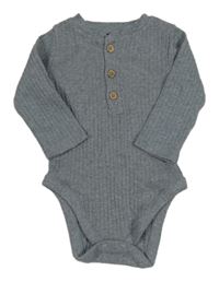 Modrošedé žebrované body George 