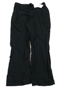 Nvoé - Černé lněné straight kalhoty H&M