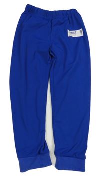 Kobaltově modré sportovní kalhoty s nápisem 