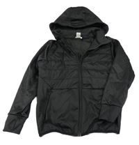 Černá šusťákovo/tepláková bundomikina s kapucí H&M