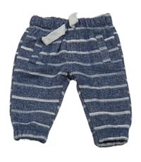 Tmavomodré pruhované tepláky F&F