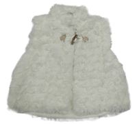 Bílá kožešinová podšitá vesta Orsolino