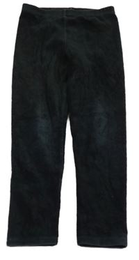 Černé sametové žebrované legíny 