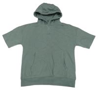 Šedé mikinové tričko s klokaní kapsou a kapucí Next 