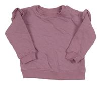 Růžová prošívaná mikina s volánky Tu