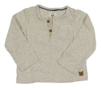 Béžové melírované triko s kapsou C&A