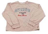 Světlerůžová mikina s nápisy MNG 