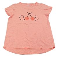 Světlerůžové tričko s nápisem a třešněmi Yigga 