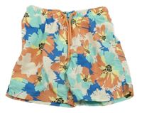 Smetanové květované plážové kraťasy Primark