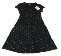Nové - Černé bavlněné šaty s puntíky Primark