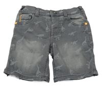 Šedé riflové kraťasy s dinosaury F&F