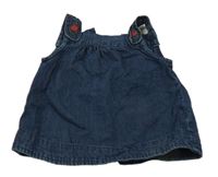 Tmavomodré riflové šaty s kytičkami Tex