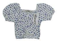 Nové - Bílá crop květovaná halenka George