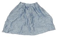 Světlemodrá saténová midi sukně H&M