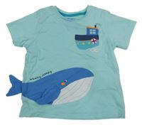 Pomněnkové tričko s velrybou Matalan