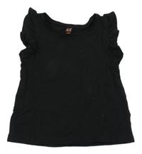 Černé tričko s volánky H&M