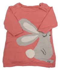 Lososové svetrové šaty se zajíčkem M&S