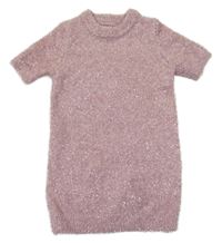 Světlerůžové chlupaté svetrové šaty Primark
