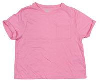 Růžové melírované crop tričko s kapsou F&F