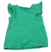 Zelené melírované tričko s volánky zn. Next
