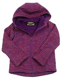 Purpurovo-jahodovo-fialová melírovaná softshellová bunda s kapucí MOUNTAIN WAREHOUSE