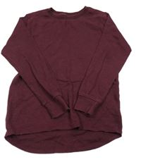 Tmavovínovo-černé melírované žebrované mikinotriko zn. Next