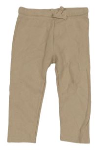 Béžové žebrované tepláky so cute