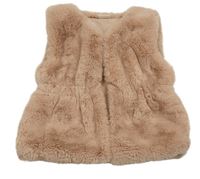Pudrová kožešinová podšitá vesta Next