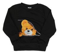 Černá mikina s medvídkem 