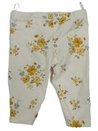 Smetanové legíny s kytičkami C&A