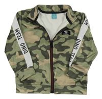 Army propínací sportovní mikina s dinosaurem a pruhem s nápisy little kids