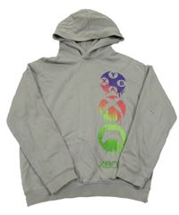 Šedá mikina s X-BOX a kapucí 