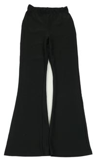 Černé žebrované flare kalhoty PRIMARK