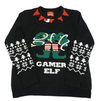 Nové - černý pletený svetr s ovladačem/elfem