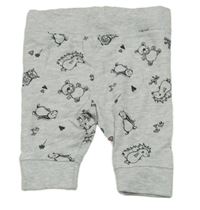 Šedé melírované tepláky se zvířátky dopodopo