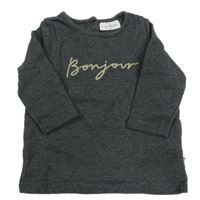 Tmavošedá melírovaná mikina s nápisem Next