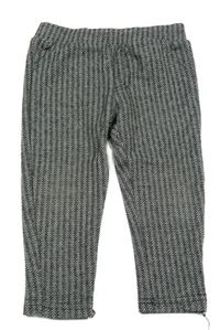 Černo-šedé vzorované teplákové kalhoty ZEEMAN