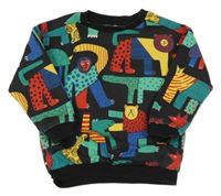 Černá mikina se zvířátky Tu