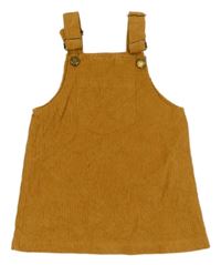 Medové manšestrové šaty s kapsou