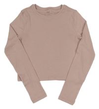 Pudrové žebrované crop triko M&S